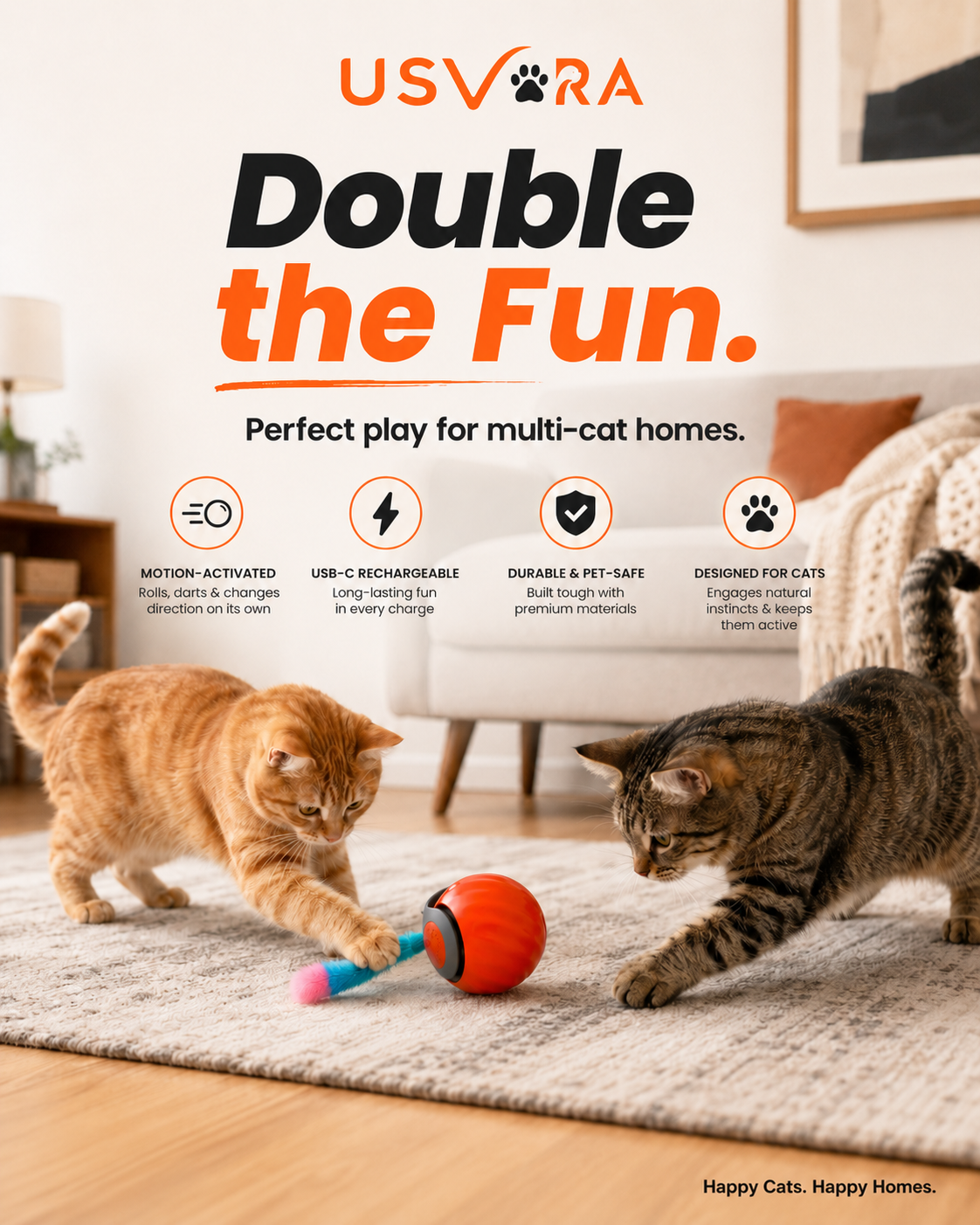 Speedy Tail 2.0™ – Smart Interactive Rolling Cat Toy