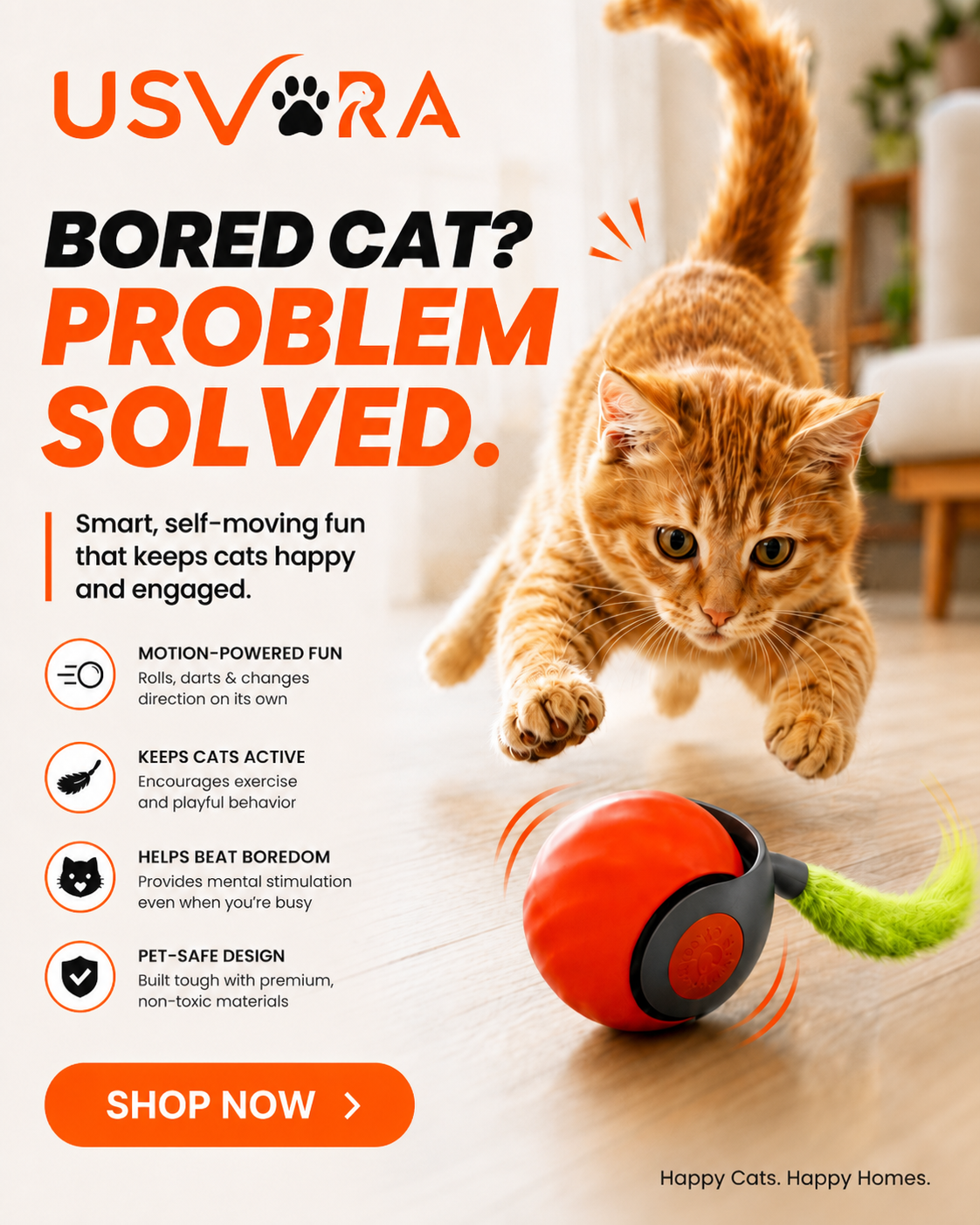 Speedy Tail 2.0™ – Smart Interactive Rolling Cat Toy