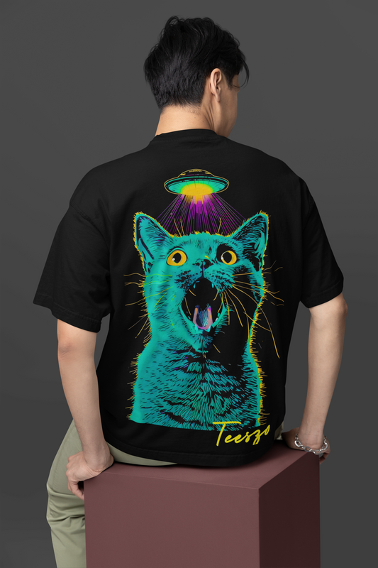 Shocking Ufo Cat Oversized Ultrasoft T-shirt